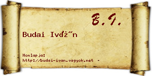 Budai Iván névjegykártya